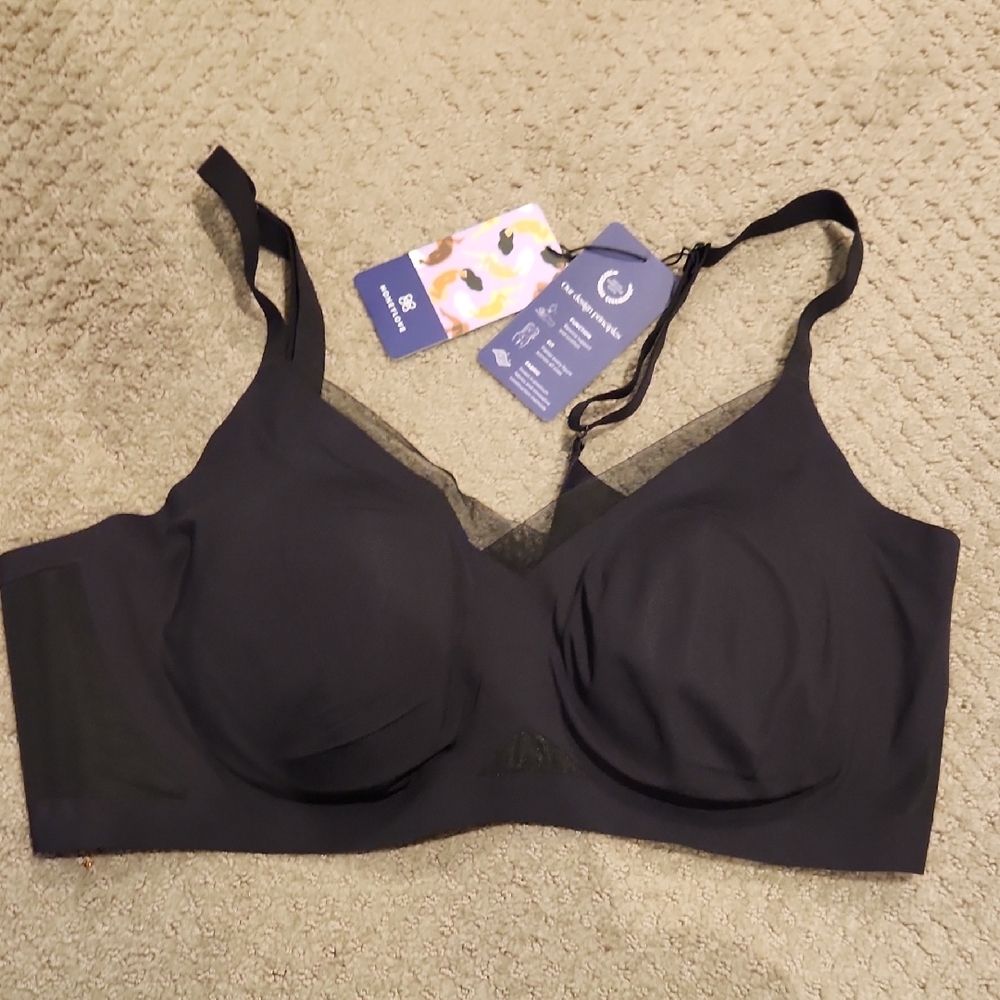 NEW HONEYLOVE Crossover Black Wireless Bra 2X New With Tags